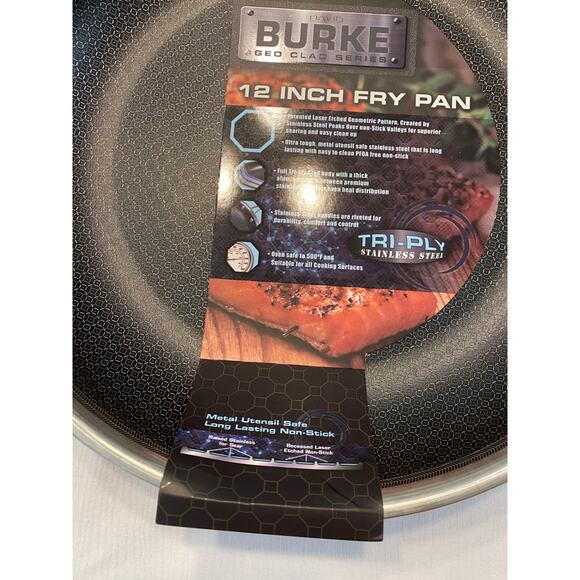 David Burke Geo Clad 12 Inches Heavy Stainless Steel Skillet Frying Pan New - Picture 4 of 9